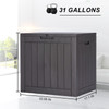 31 Gallon Resin Deck Box, Waterproof UV Resistant Outdoor Storage Box for Garden, Indoor