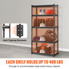 Storage Shelving Unit, 5-Tier Adjustable, 2000 lbs Capacity, Heavy Duty Garage Shelves Metal Organizer Utility Rack, Black, 30" L x 12" W x 60" H for Kitchen Pantry Basement Bathroom Laundry