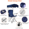 Foldable Beach Canopy Chair Sun Protection Camping Lawn Canopy Chair 330LBS Load Folding Seat w/ Cup Holder For Beach Poolside Travel Picnic