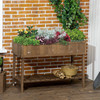 Elevated Planter Box Stand Wooden with 8 Slots and Shelf Dark Brown for Garden Space Efficiency