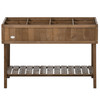 Elevated Planter Box Stand Wooden with 8 Slots and Shelf Dark Brown for Garden Space Efficiency