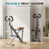 Home squat machine, a 330-pound weight-bearing lower body exercise equipment with adjustable resistance, foldable fitness machine