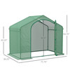 6' x 3' x 5' Walk-in Greenhouse, Portable Hot House, PE Cover, Steel Frame, Zipper Door, Top Vent for Flowers, Vegetables, Green