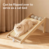 Vertical Slanting 15° Against The Wall Cat Tree Wood Removable and Washable Sisal Scratch Pad Movable Thickened Base
