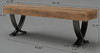 Entryway Shoe Bench, Industrial End of Bed Stool with Metal X-Shaped Legs