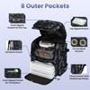 42L/11Gal Fishing Backpack Large Capacity Fishing Tackle Storage Bag with Rod Holders 16-Pocket Water-Resistant with Divider Adjustable Padded Straps for Fishing Gear Outdoor Camping Hiking