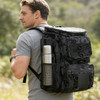 42L/11Gal Fishing Backpack Large Capacity Fishing Tackle Storage Bag with Rod Holders 16-Pocket Water-Resistant with Divider Adjustable Padded Straps for Fishing Gear Outdoor Camping Hiking