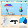 2 Pcs Automatic Chair Umbrella with Universal Clamp 44" UPF 50+ Portable Clamp on Beach Chair Adjustable Wheelchair Umbrella for Outdoor Patio Parasol
