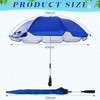2 Pcs Automatic Chair Umbrella with Universal Clamp 44" UPF 50+ Portable Clamp on Beach Chair Adjustable Wheelchair Umbrella for Outdoor Patio Parasol