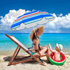 2 Pcs Automatic Chair Umbrella with Universal Clamp 44" UPF 50+ Portable Clamp on Beach Chair Adjustable Wheelchair Umbrella for Outdoor Patio Parasol