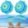 2 Pcs Automatic Chair Umbrella with Universal Clamp 44" UPF 50+ Portable Clamp on Beach Chair Adjustable Wheelchair Umbrella for Outdoor Patio Parasol