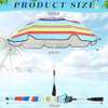 2 Pcs Automatic Chair Umbrella with Universal Clamp 44" UPF 50+ Portable Clamp on Beach Chair Adjustable Wheelchair Umbrella for Outdoor Patio Parasol