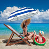 2 Pcs Automatic Chair Umbrella with Universal Clamp 44" UPF 50+ Portable Clamp on Beach Chair Adjustable Wheelchair Umbrella for Outdoor Patio Parasol