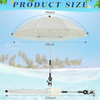 2 Pcs Automatic Chair Umbrella with Universal Clamp 44" UPF 50+ Portable Clamp on Beach Chair Adjustable Wheelchair Umbrella for Outdoor Patio Parasol