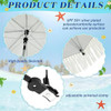 2 Pcs Automatic Chair Umbrella with Universal Clamp 44" UPF 50+ Portable Clamp on Beach Chair Adjustable Wheelchair Umbrella for Outdoor Patio Parasol