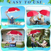 2 Pcs Automatic Chair Umbrella with Universal Clamp 44" UPF 50+ Portable Clamp on Beach Chair Adjustable Wheelchair Umbrella for Outdoor Patio Parasol