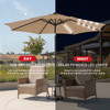 10ft Solar Polyester 32 LED Lighted Patio Umbrella with Tilt Adjustment and UV-Resistant Fabric