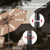 10ft Solar Polyester 32 LED Lighted Patio Umbrella with Tilt Adjustment and UV-Resistant Fabric