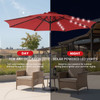 10ft Solar Polyester 32 LED Lighted Patio Umbrella with Tilt Adjustment and UV-Resistant Fabric