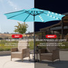 10ft Solar Polyester 32 LED Lighted Patio Umbrella with Tilt Adjustment and UV-Resistant Fabric