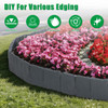 Flexible Cobblestone Landscape Edging, Weather Resistant PVC Garden Border Edging with Spikes & Shovel, Interlocking No Dig Lawn Edging for Yard Flower Bed Pathway