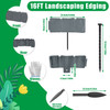 Flexible Cobblestone Landscape Edging, Weather Resistant PVC Garden Border Edging with Spikes & Shovel, Interlocking No Dig Lawn Edging for Yard Flower Bed Pathway