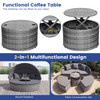 Outdoor PE Wicker Round Daybed with Retractable Canopy and Cushions