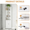 71" Tall Corner Storage Cabinet with 2 Doors, 5-Tier Metal Cabinet with Adjustable Shelves, Freestanding Kitchen Storage for Pantry, Living Room, Bathroom, Laundry Room, Space Saving Furniture, White