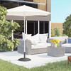 Round Bronze Resin 22" 42 lbs Umbrella Base, Decorative Pattern, Fits Φ1.5", Φ1.89" Poles - Sturdy Parasol Stand for Garden