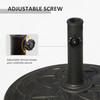 Round Bronze Resin 22" 42 lbs Umbrella Base, Decorative Pattern, Fits Φ1.5", Φ1.89" Poles - Sturdy Parasol Stand for Garden