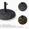Round Bronze Resin 22" 42 lbs Umbrella Base, Decorative Pattern, Fits Φ1.5", Φ1.89" Poles - Sturdy Parasol Stand for Garden
