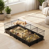 DIY Assemble Metal Small Pet Play Enclosure Multiple Layout Options,Small Animal Playpen DIY Metal Pet Enclosure with 20 Panels Waterproof Floor Mat for Hedgehogs Chickens Ducklings Rabbits