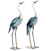 2-Piece Crane Garden Sculptures Blue for Lawn Patio Backyard Decoration 28.5"-29"