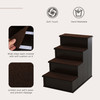 Pet Stairs, Pet Steps with Cushioned Removable Covering, for Small Dogs and Cats Up To 22 Lbs., Brown