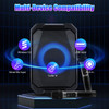 Portable Wireless Party Speaker with LED Light 2 Wireless Mics Remote Control TWS Music Accompany Mic. Priority Bass Echo Mic Treble Guitar In