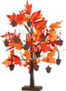 Fall Decorations for Home, Thanksgiving Decorations, 24'/2FT Lighted Fall Maple Leaves Tree with 24 LEDs for Autumn Decor, 12 Wood Acorns Ornaments Battery Powered Timer for Table Indoor