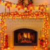 Timer & 3 Pack - 30Ft Fall Garland Fall Decorations for Home 60 LED Leafed Lights Patented Realistic Maples Leafed Battery Operated Autumn Fall Decor Thanksgiving Halloween Decorations Indoor Outdoor