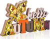 Hello Autumn Lighted Wooden Table Sign, 3D Fall Table Decor with Maple Leaf Cutouts, Rustic Thanksgiving Decorations for Home Office, Fall Centerpieces with LED for Tables Desk (hello)