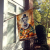 White Boxer Thanksgiving House Flag Large Porch Sleeve Pole Decorative Outside Yard Banner Artwork Wall Hanging, Polyester, House Size, Multicolor