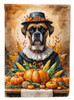 Boxer Thanksgiving House Flag Large Porch Sleeve Pole Decorative Outside Yard Banner Artwork Wall Hanging, Polyester, House Size, Multicolor