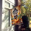 White Poodle Thanksgiving House Flag Large Porch Sleeve Pole Decorative Outside Yard Banner Artwork Wall Hanging, Polyester, House Size, Multicolor
