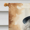 White Poodle Thanksgiving House Flag Large Porch Sleeve Pole Decorative Outside Yard Banner Artwork Wall Hanging, Polyester, House Size, Multicolor