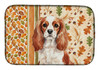 Blenheim English Toy Spaniel Heirloom Fall Dish Drying Mat Absorbent Dish Drying Mat Pad for Kitchen Counter Dish Drainer Mat for Countertop, 14 x 21", Multicolor