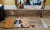 Black and White English Springer Spaniel Heirloom Fall Dish Drying Mat Absorbent Dish Drying Mat Pad for Kitchen Counter Dish Drainer Mat for Countertop, 14 x 21", Multicolor