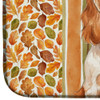 Orange Roan English Cocker Spaniel Heirloom Fall Dish Drying Mat Absorbent Dish Drying Mat Pad for Kitchen Counter Dish Drainer Mat for Countertop, 14 x 21", Multicolor