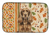 Liver English Cocker Spaniel Heirloom Fall Dish Drying Mat Absorbent Dish Drying Mat Pad for Kitchen Counter Dish Drainer Mat for Countertop, 14 x 21", Multicolor