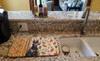 Doberman Pinscher Heirloom Fall Dish Drying Mat Absorbent Dish Drying Mat Pad for Kitchen Counter Dish Drainer Mat for Countertop, 14 x 21", Multicolor