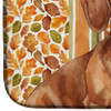 Wirehaired Red Dachshund Heirloom Fall Dish Drying Mat Absorbent Dish Drying Mat Pad for Kitchen Counter Dish Drainer Mat for Countertop, 14 x 21", Multicolor