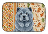 Blue Chow Chow Heirloom Fall Dish Drying Mat Absorbent Dish Drying Mat Pad for Kitchen Counter Dish Drainer Mat for Countertop, 14 x 21", Multicolor