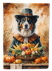 Australian Shepherd Thanksgiving House Flag Large Porch Sleeve Pole Decorative Outside Yard Banner Artwork Wall Hanging, Polyester, House Size, Multicolor